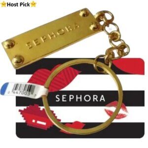 SEPHORA Heavy Metal Gold-Tone Logo Keychain / Bag Charm – NWT